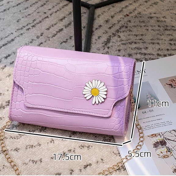 Túi xách nữ đeo chéo ulzzang cầm tay dự tiệc đựng ĐTDĐ Mini Bag túi hoa cúc hình chữ nhật nhiều màu tiện dụng.(TT2224)