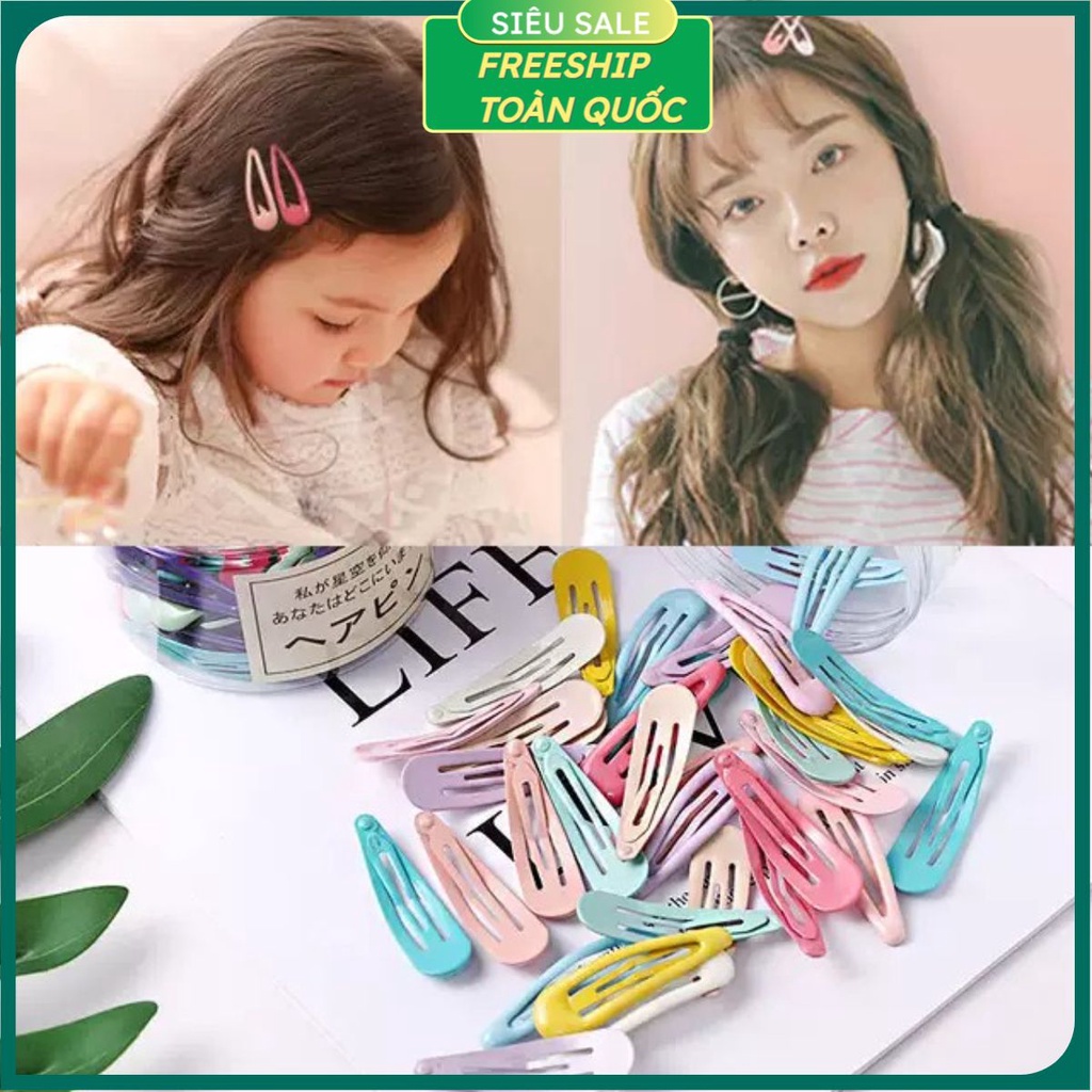 Set kẹp tóc màu Pastel [TÚI LƯỚI] Candy ngọt ngào