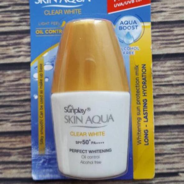 Skin Aqua Clear White SPF50+, PA++++: Sữa Chống Nằng Dưỡng Da Trắng Mịn Tối Ưu dth94 cos