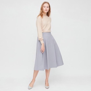 Váy midi Uniqlo phồng nhẹ xếp ly