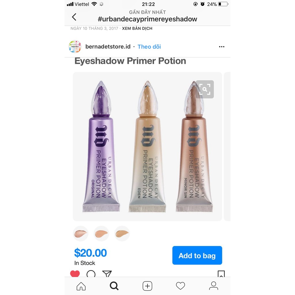 KEM LÓT MẮT URBAN DECAY- màu ORIGINALS