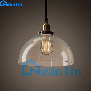 Đèn thả trần thủy tinh trang trí nhà quán cà phê THCN11-C Ngân Tin (Tặng kèm 1 bóng Led edison 4w ánh sáng vàng)