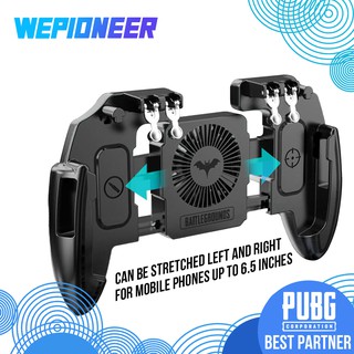 Tay Cầm Chơi Game Bắn Súng Pubg Ios Android Six 6 Kèm Quạt Tản Nhiệt Tiện Lợi
