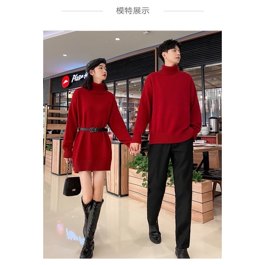 Áo len nam + váy len nữ đồ đôi couple + tặng kèm đai nữ  CÓ ẢNH THẬT