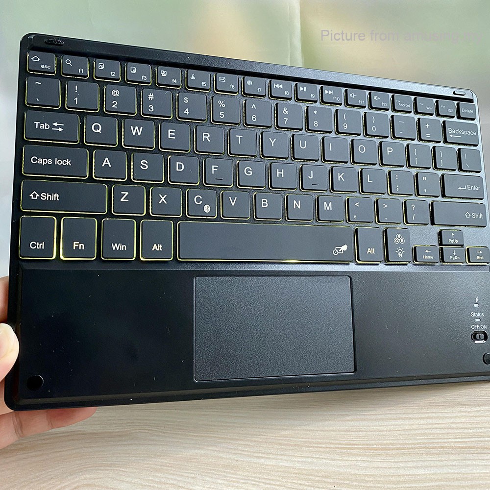 Bàn Phím Không Dây Bluetooth 2 Trong 1 Có Đèn Nền Nhiều Màu Cho Máy Tính Bảng Pc Surface Rt Pro Thinkpad Elitepad Ipad Android