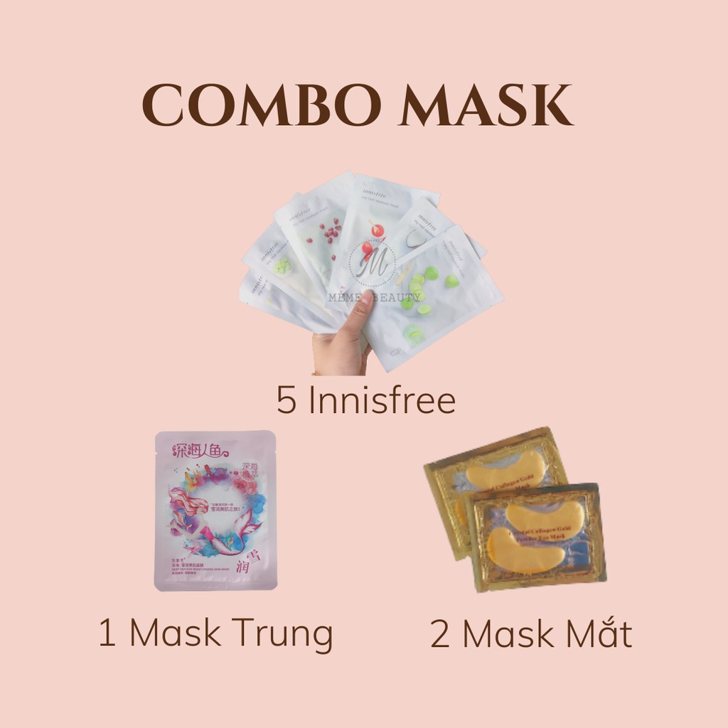 [COMBO] 5 Mặt Nạ INNISFREE, 2 Mặt Nạ Mắt, 2 Mặt Nạ Môi