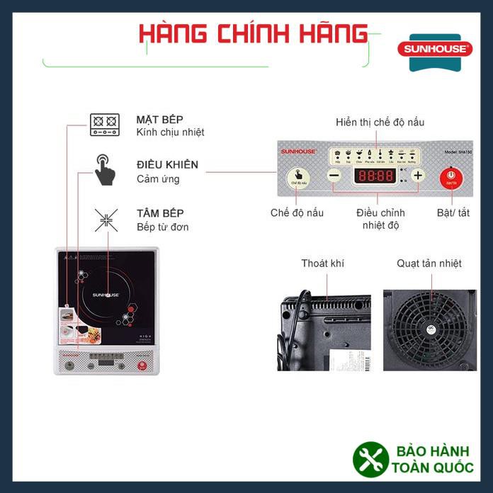 BẾP ĐIỆN TỪ SUNHOUSE SHD6150, bếp từ đơn Sunhouse SHD6150, Bảo hành toàn quốc, tiết kiệm điện, công suất 1800w