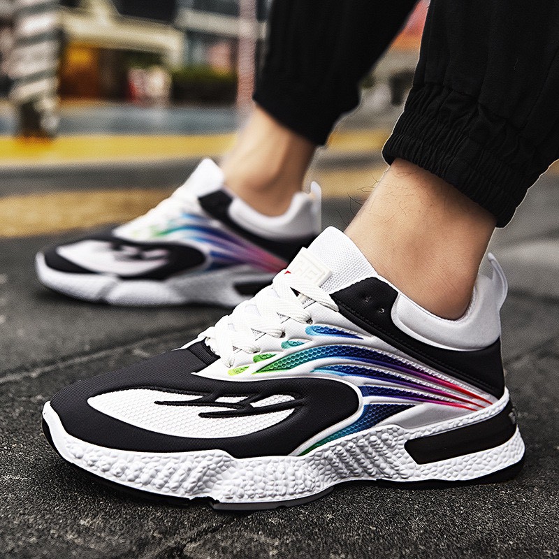 Giày nam sneaker thể thao đế Răng Cưa 3 sọc đen Full mới về | BigBuy360 - bigbuy360.vn