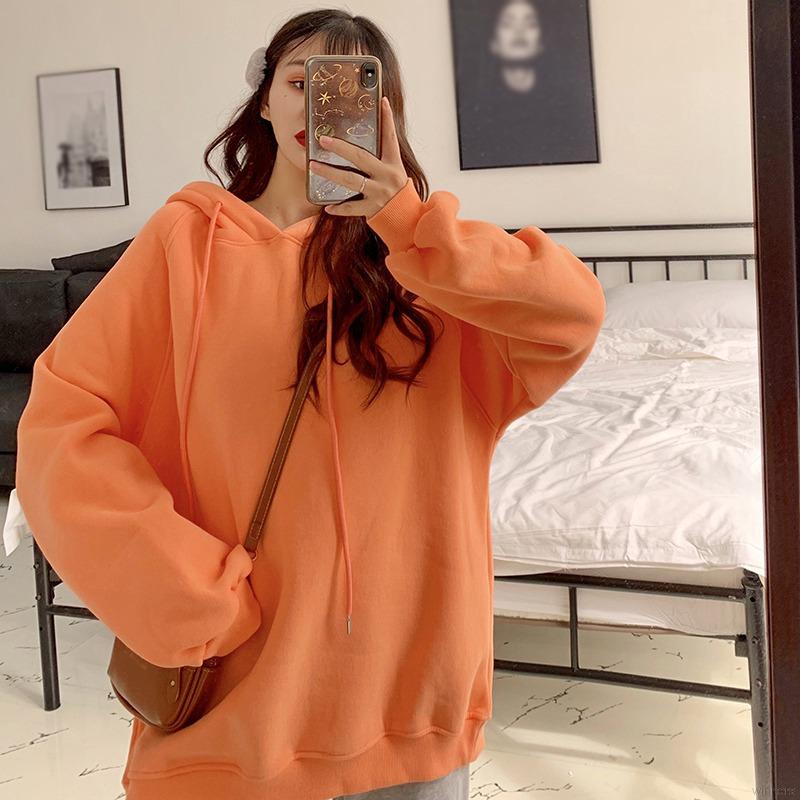 Áo Hoodie Dài Tay Dáng Rộng Màu Sắc Ngọt Ngào Thời Trang Dành Cho Nữ | BigBuy360 - bigbuy360.vn