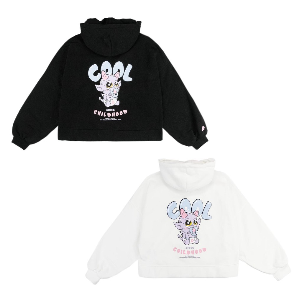 [Mã WABRMM505 giảm 12% đơn 250K] Áo khoác hoodie croptop nữ DAVIES - Zip Cool Childhood Hoodie.