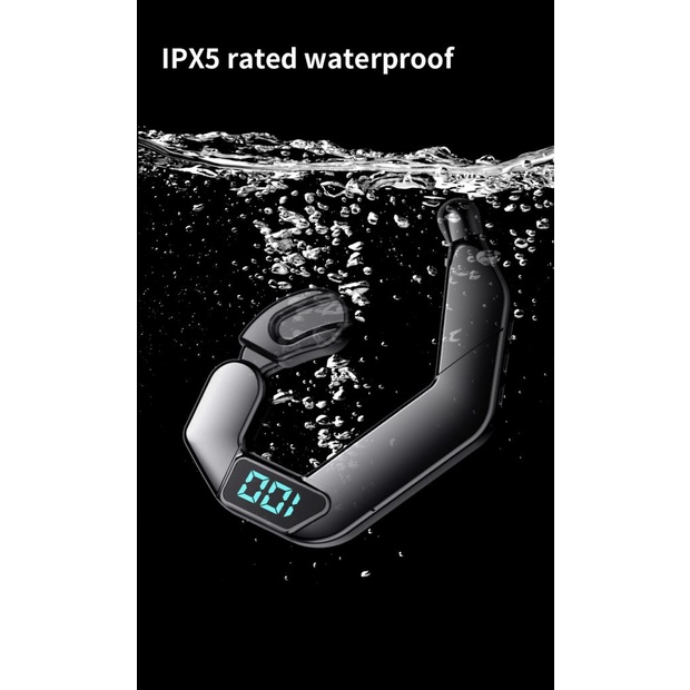 Dẫn Truyền Xương Tai Nghe Không Dây Bluetooth Có Màn Hình Hiển Thị Kỹ Thuật Số Máy Rung Loa Kinh Doanh Mới Thể Thao Tai Nghe