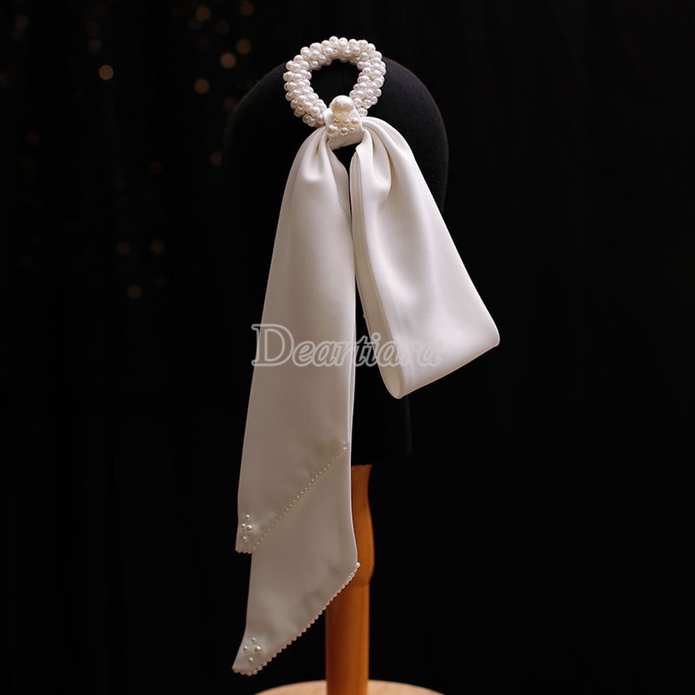 Dây Buộc Tóc Thắt Nơ Đính Hạt Thời Trang Cho Cô Dâu