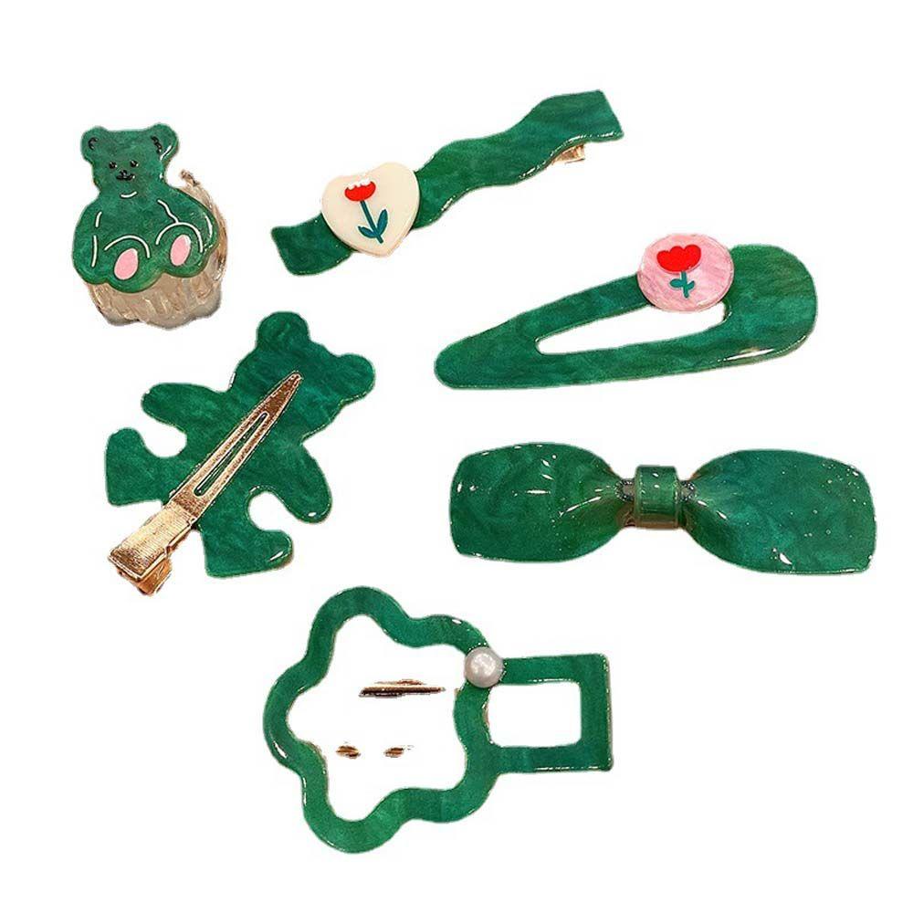 Kẹp Tóc Hình Chú Gấu Màu Xanh Lá Cây Nhỏ Nhắn Thời Trang Hàn Quốc WMES15H Dành Cho Bạn Nữ