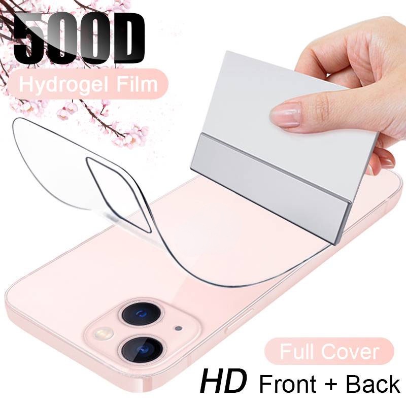 Kính Cường Lực Hydrogel Bảo Vệ Mặt Trước Và Sau Cho iPhone15 Pro Max 14 13 12 11 Pro Max 12 Mini X XR XS Max 78 Plus