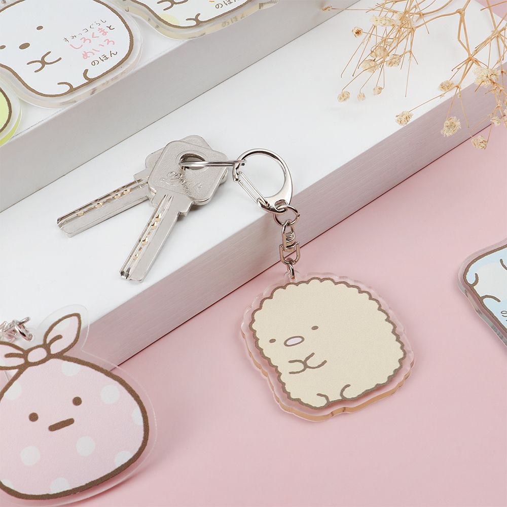 Móc khóa 2 mặt hình hoạt hình Sumikko Gurashi bằng nhựa acrylic trong suốt dễ thương