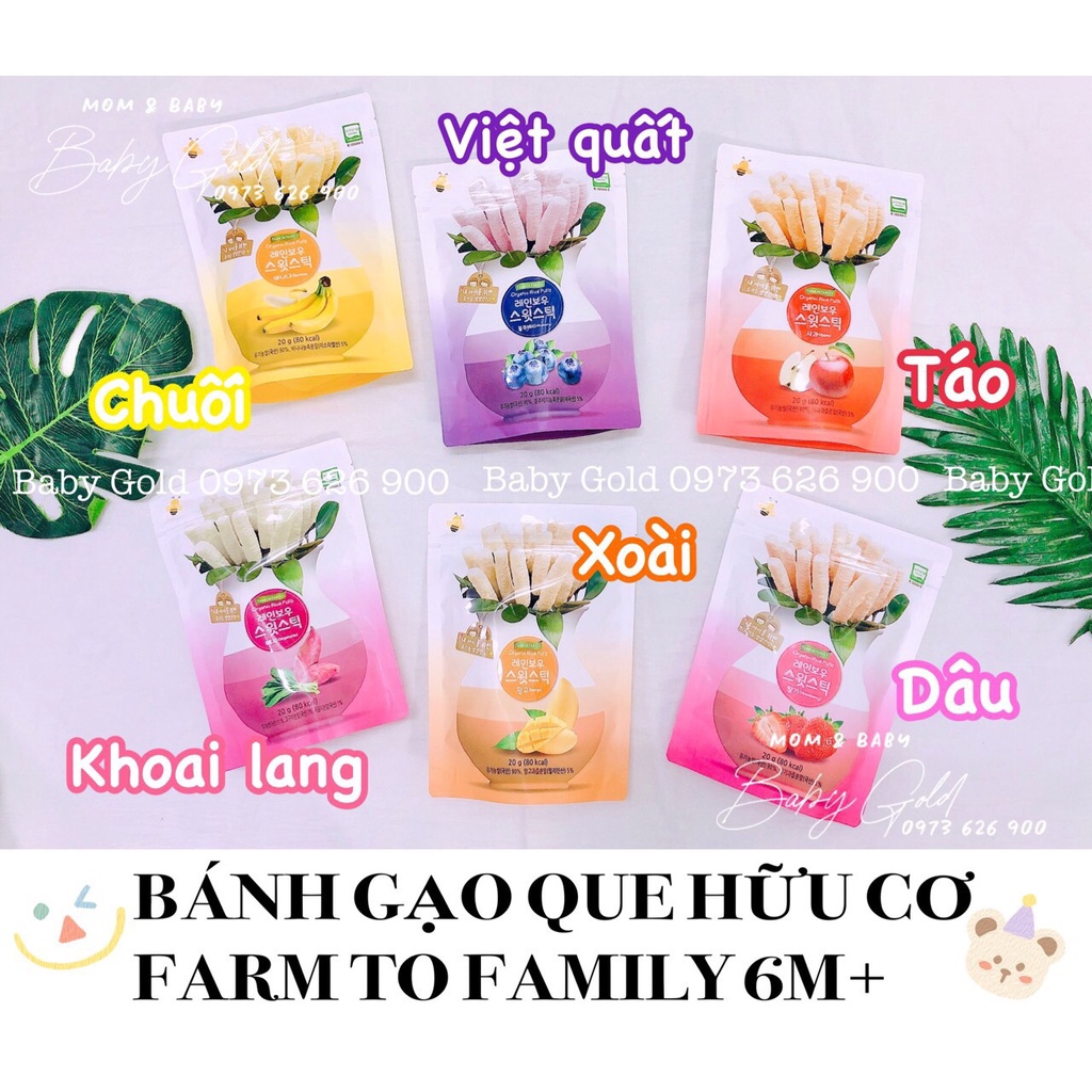 😻😻 Bánh gạo hữu cơ Farm - Hàn Quốc 6m+ dạng que 😍😍