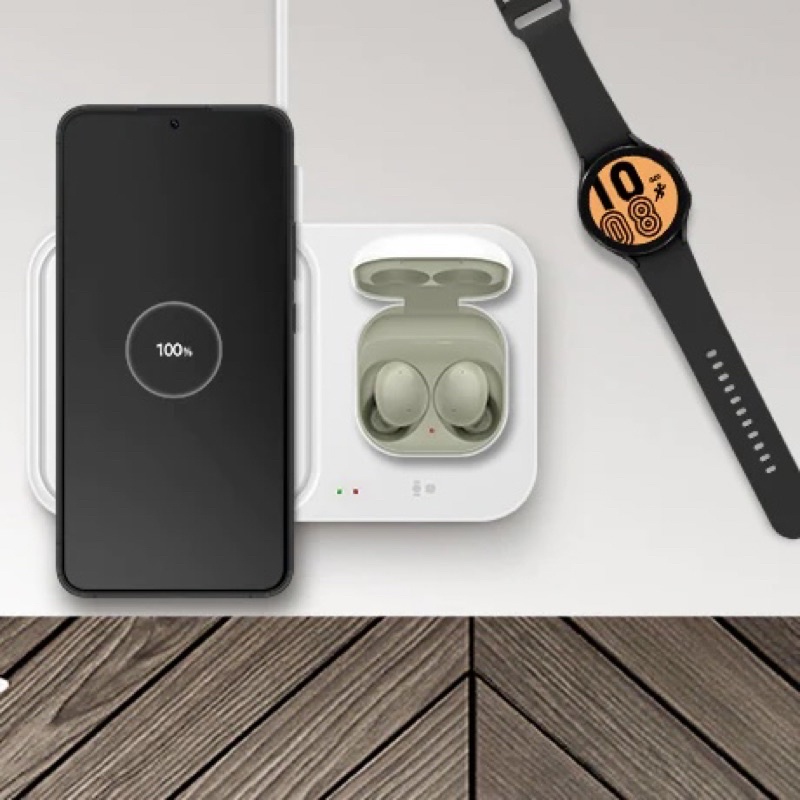 Chính hãng-Không kèm củ và cáp-Đế sạc đôi không dây 15w Super Fast Wireless Charger Duo P5400 Samsung bh 6 tháng