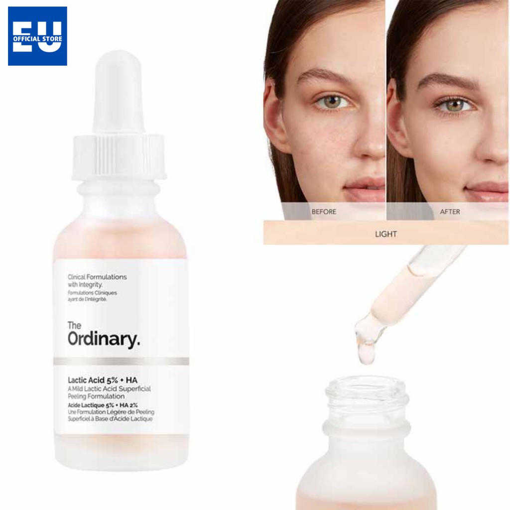 [ Loại 30ml] Serum tẩy da chết Lactic Acid 10% và 5% + HA - The Ordinary