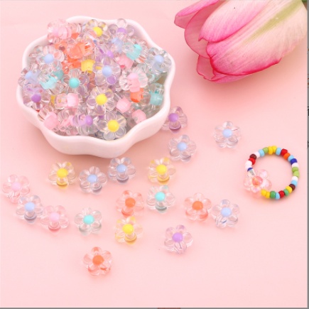 Set 30 Hạt Làm Vòng Tay/Dây Chuyền Bằng acrylic Trong Suốt Hình Hoa Mận DIY