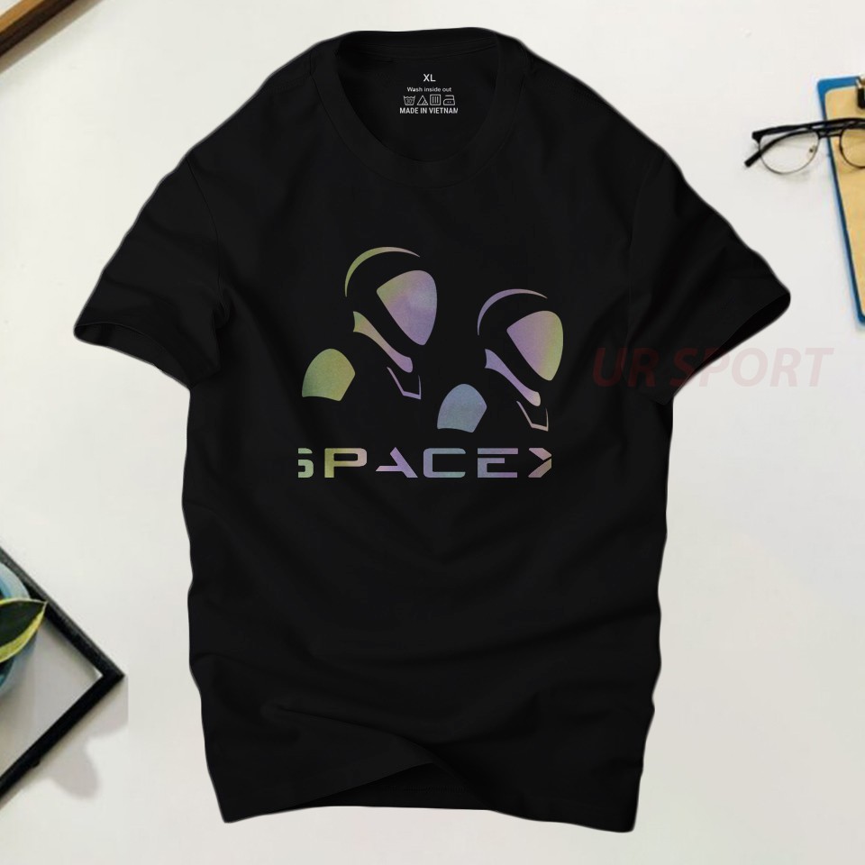 Áo thun nam Spacex phản quang 7 màu siêu nét,chất liệu cotton 4 chiều thoáng mát nhanh khô