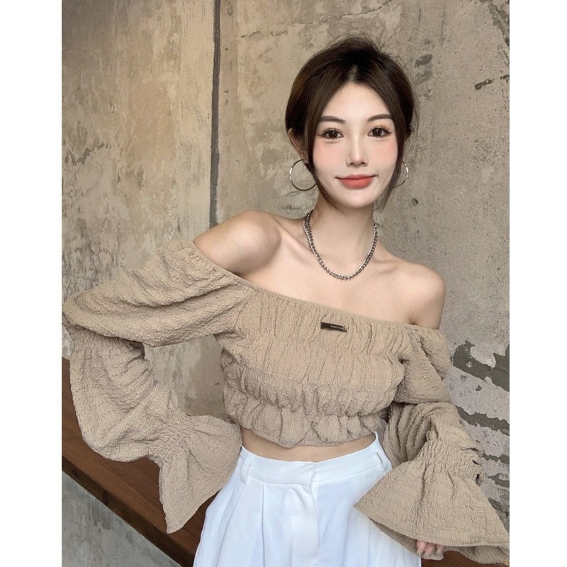 Áo sơ mi tay phồng trễ vai thời trang dành cho nữ