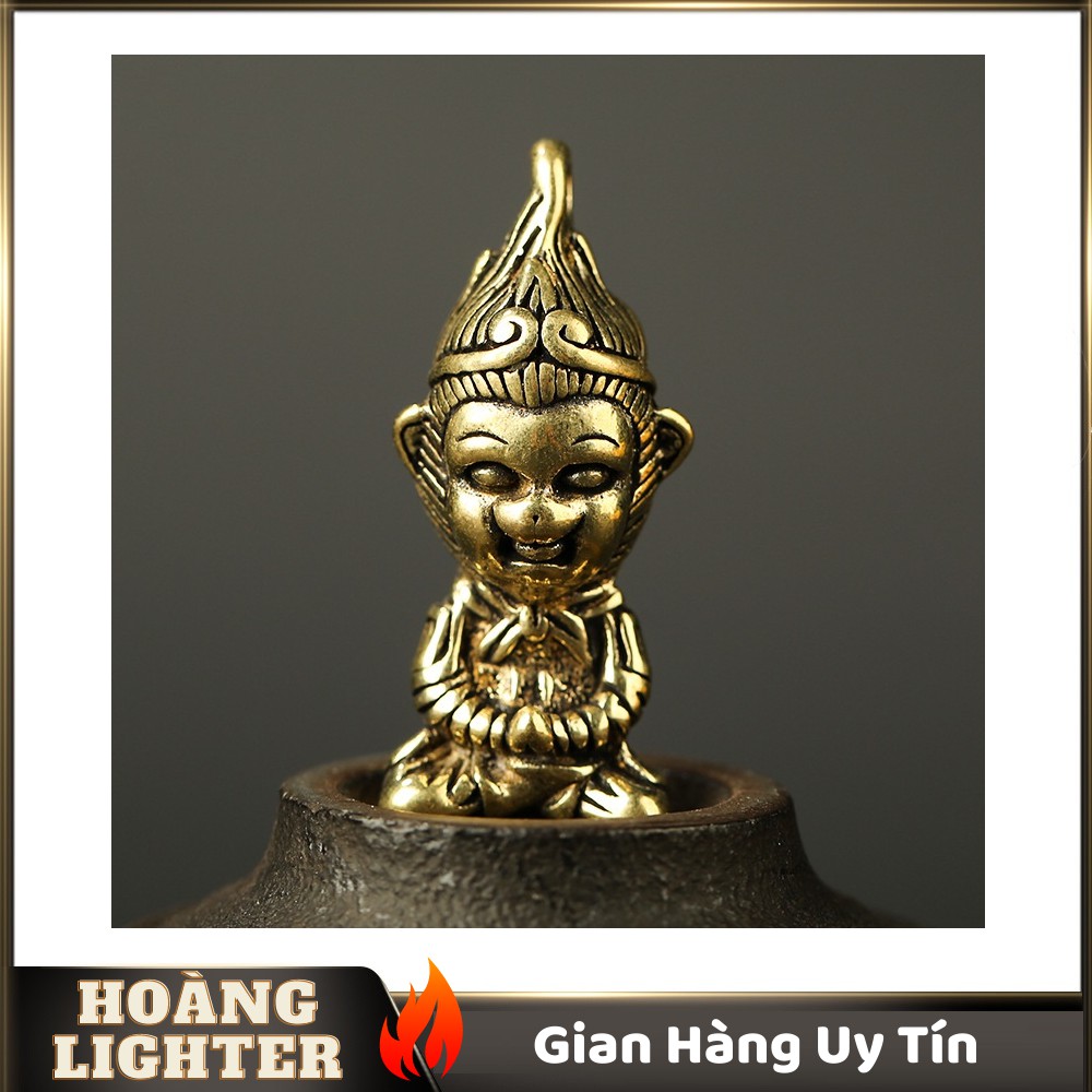 Tượng Đồng Phong Thủy Hình Tôn Ngộ Không, Trang Trí Đem Lại May Mắn, Móc Khóa Mặt Dây Chuyền (Kích Thước: 3.4cm x 1.6cm)