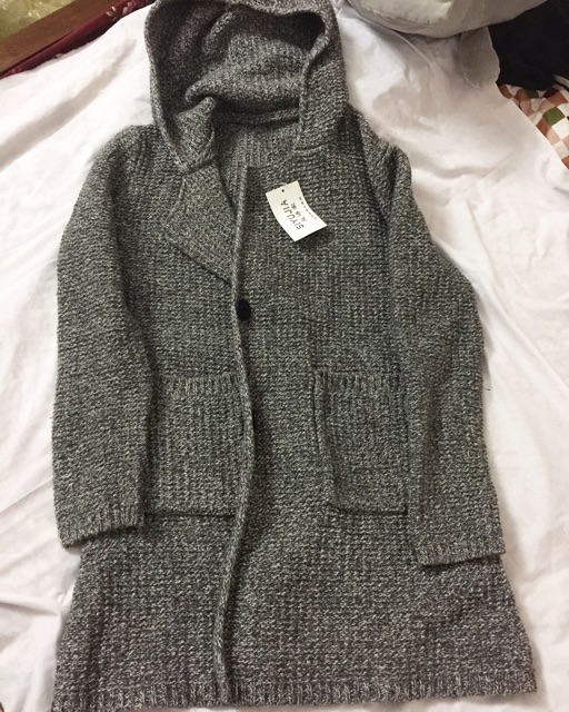 Khoác len cardigan mũ