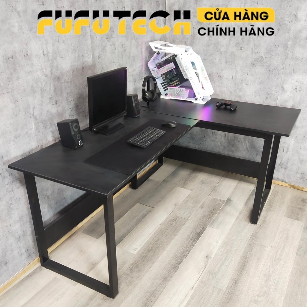 Bàn Làm Việc Chân Sắt Chữ L, Bàn Chữ L Dùng Học Tập, Làm Việc, Gaming, Hệ Thanh Giằng Chắc Chắn, Giao Hàng Hỏa Tốc 2h