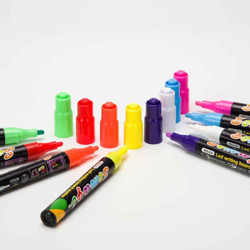 love*8 Colors Highlighter  Liquid Chalk Marker Neon Pen LED Writing Board Blackboard Painting