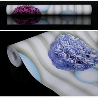 Giấy dán tường tú cầu tím 3D