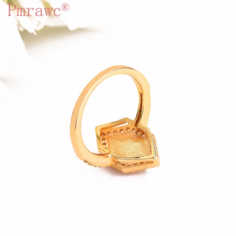 (Bán Sỉ) Nhẫn Xi Mạ Vàng 18k Đính Đá Topaz Giả Mới