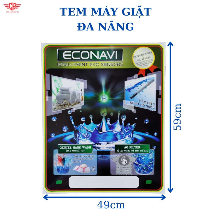 Miếng dán máy giặt đa năng - Tem máy giặt đa năng