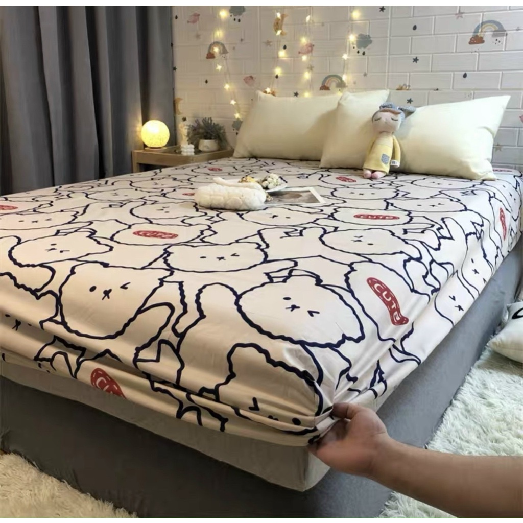 Trọn Bộ Ga Giuờng Cotton Poly 3 Món - Họa Tiết 3D - Hàng Nhập Khẩu- Set Ga + 2 Vỏ Gối Nằm