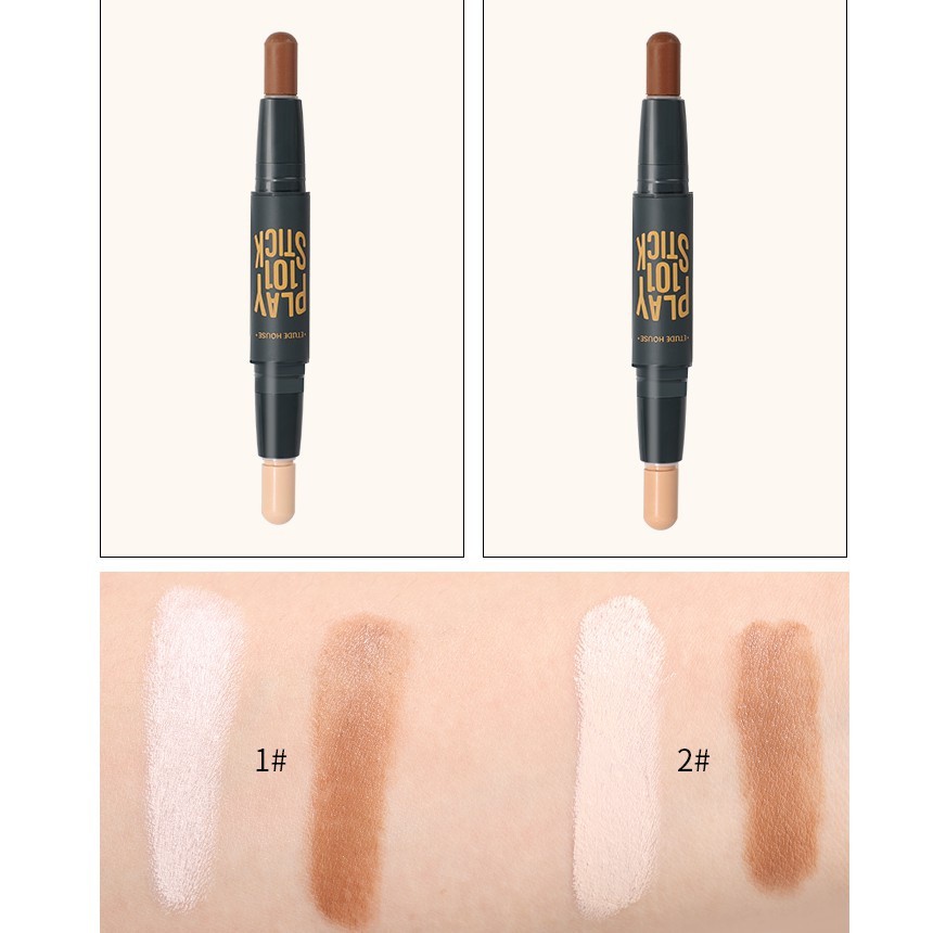 LAMEILA 1002 Bút Tạo Khối Và Che Khuyết Điểm 2 Đầu Lameila Contour &amp; Highlight Stick MÀU L1002