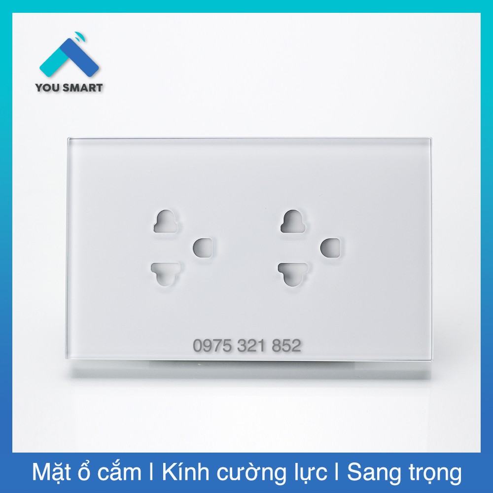 Ổ cắm âm tường full mặt kính cường lực