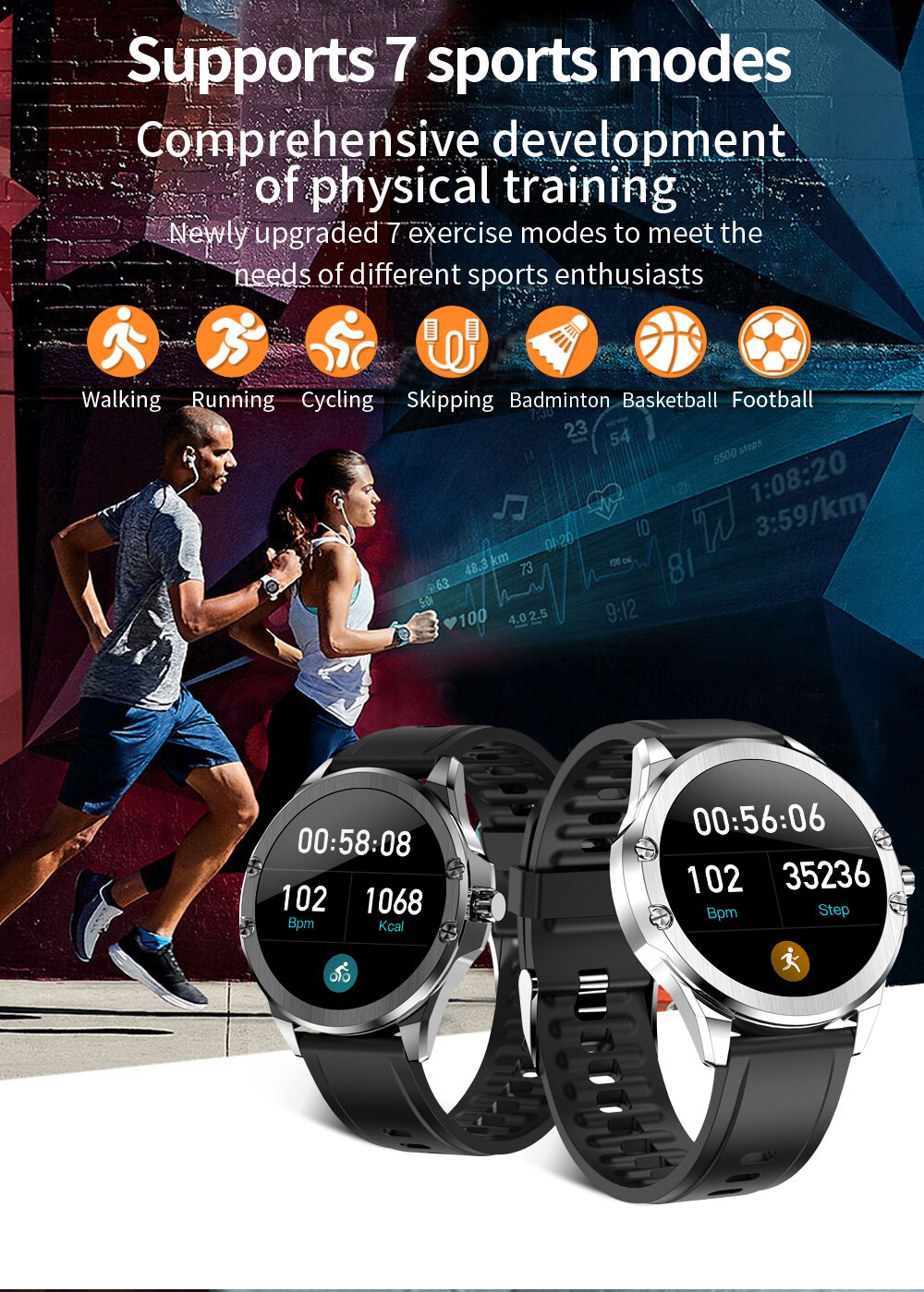 Senbono 2020  S11 Smart Watch Fitness Tracker support Multi-dial Calls reminder Heart rate sleep monitor Multi-sport  Smartwatch