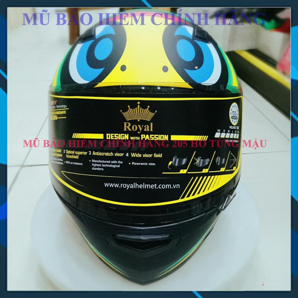 Mũ bảo hiểm Royal M136 tem rùa - fullface rùa