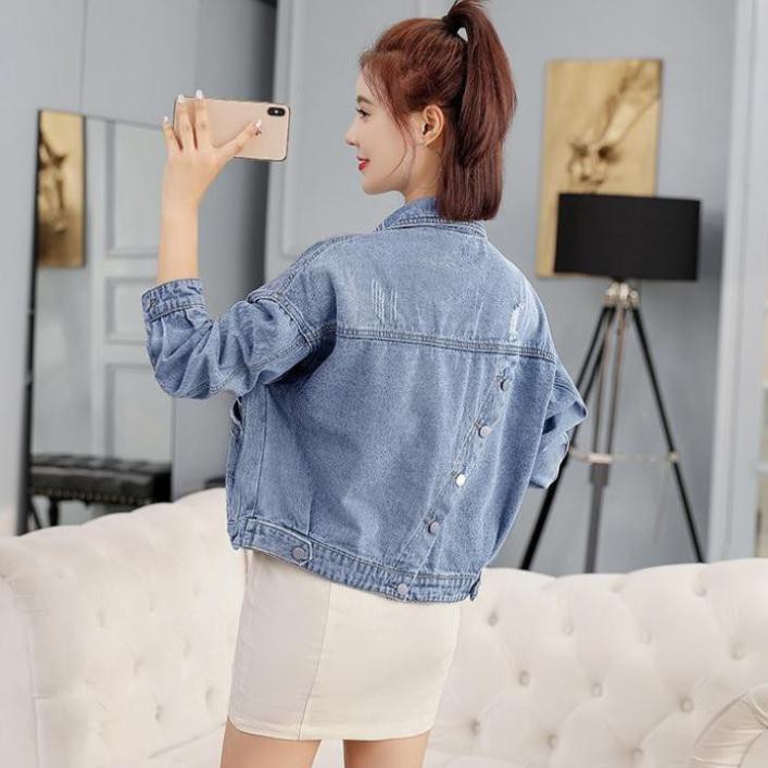 Áo Khoác Jean Nữ Lửng Phong Cách Ulzzang Cho Nữ Vải Jean Xuẩt Đẹp Và Thoáng Mát