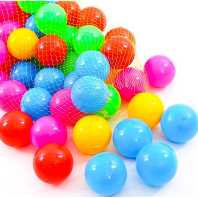 Túi 100 bóng nhựa mền hàng Việt Nam loại 5cm nhiều màu cho bé