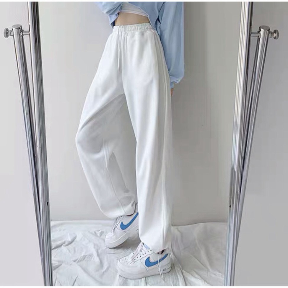 Quần Jogger Nam Nữ Ống Bom TRÁI TIM SAU MÔNG Dáng Suông Unisex - Quần thể thao ống rộng cạp cao dây rút gấu