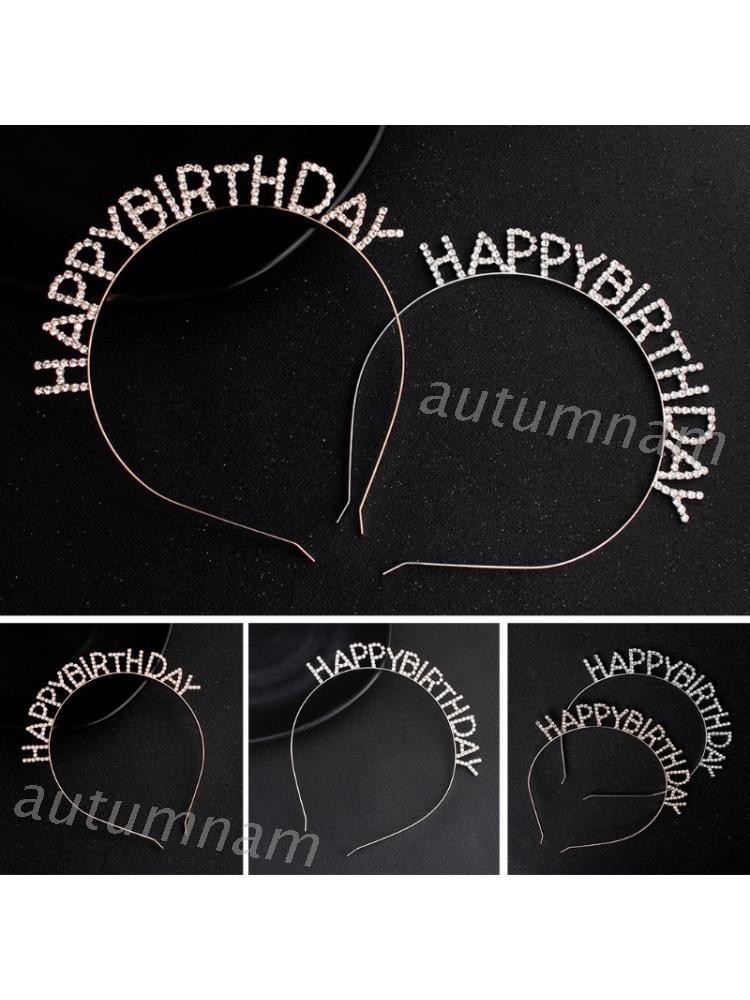 Đồ Cài Tóc Từ Hợp Kim Trang Trí Chữ Happy Birthday Xinh Xắn Cho Nữ