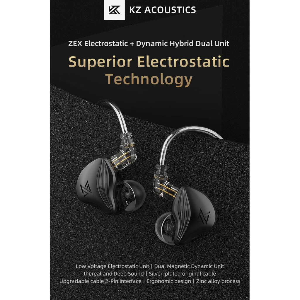 Tai nghe KZ ZEX tai nghe nhét tai thể thao gaming chống ồn có micro đàm thoại