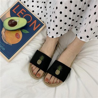 Dép dứa quai da lộn