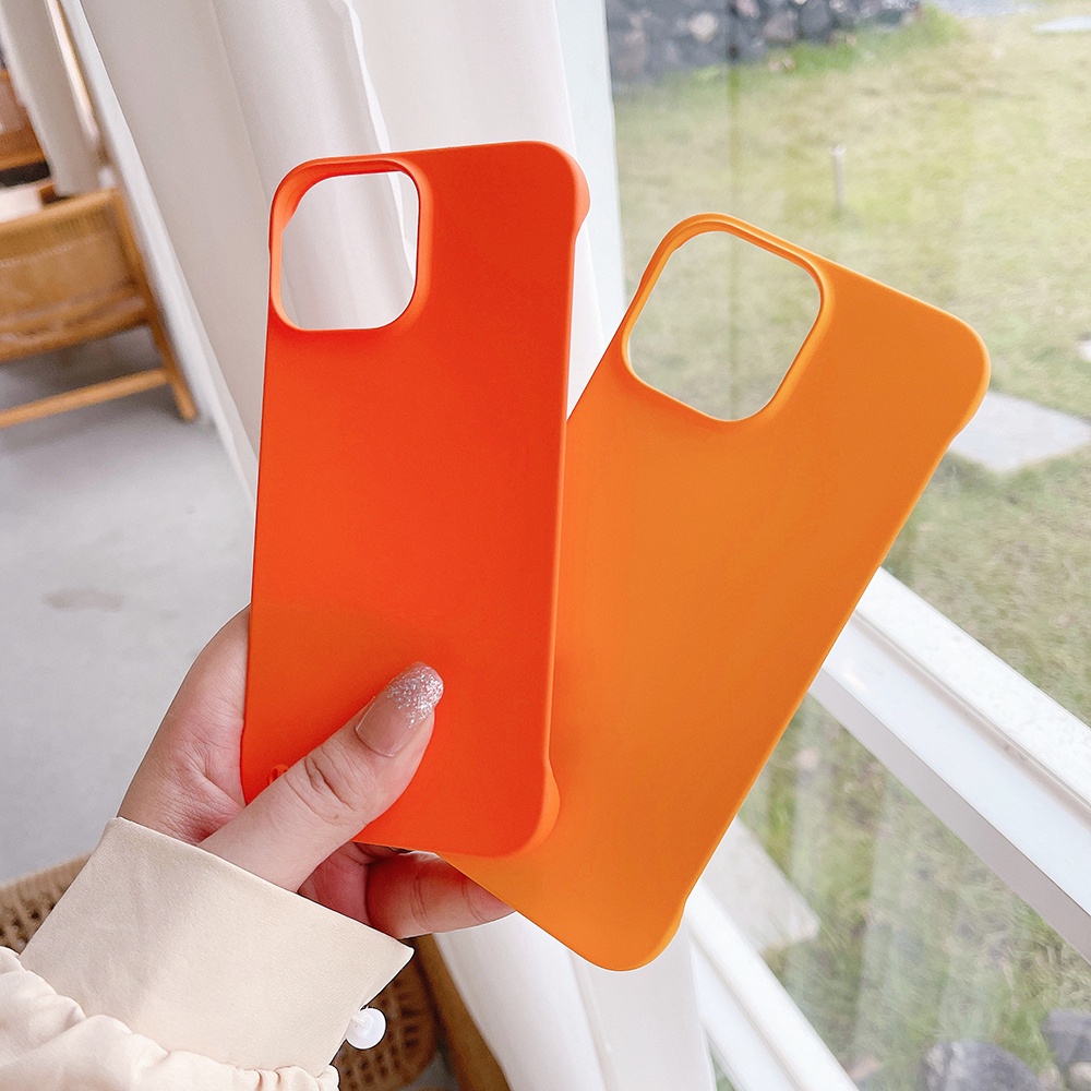 Ốp Điện Thoại PC Cứng Mỏng Không Viền Màu Kẹo Cho iPhone 13 12 Mini 11 12 13 14 Pro Max XR X 8 7 Plus