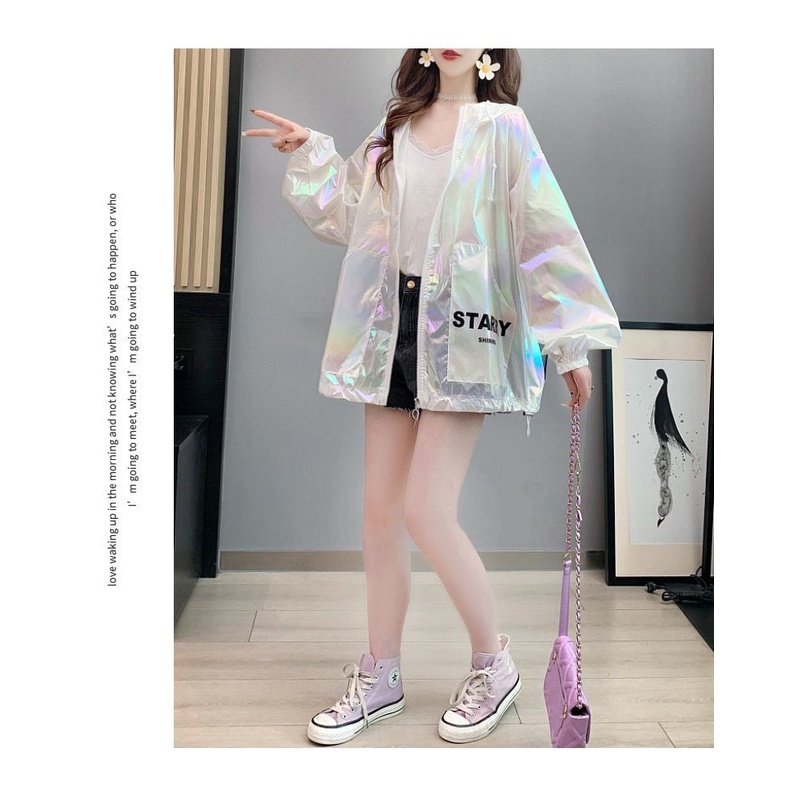 Áo Khoác Chống Nắng Mỏng Có Mũ Trùm Dáng Rộng Thời Trang Mùa Hè Hàng Mới 2022 Dành Cho Bạn Nữ