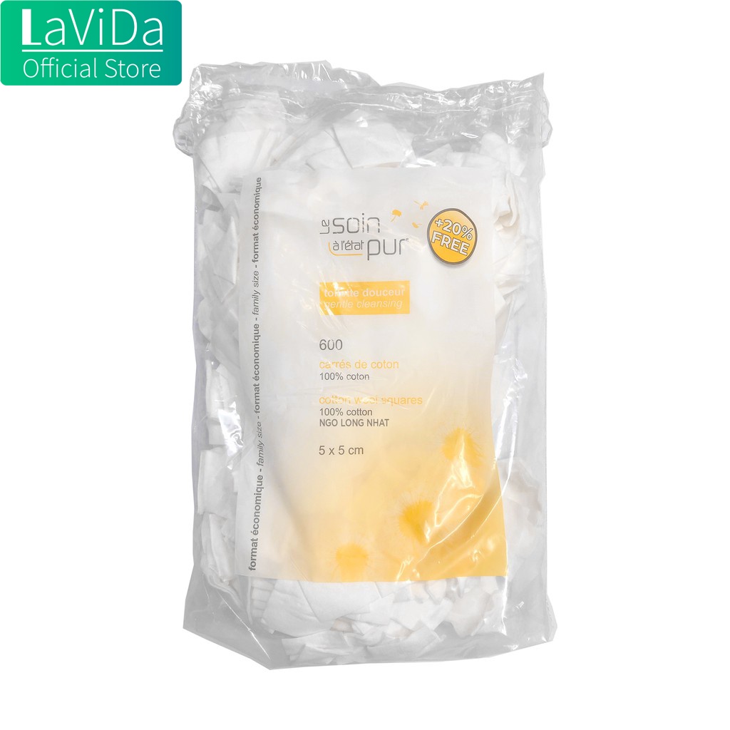 Bông Tẩy Trang Pháp Tetra Medical Carrés De Coton 600 miếng Le Soin Làl'état Pur