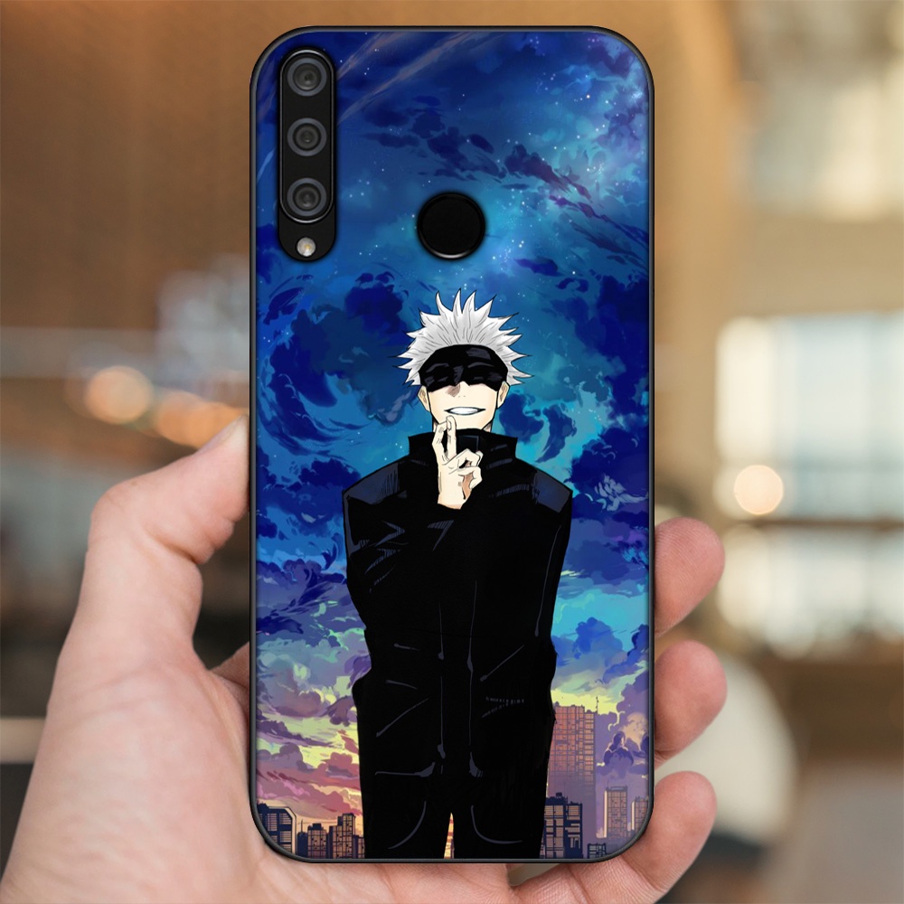 Ốp lưng Huawei Y6P viền đen in hình Satoru Jujutsu Kaisen