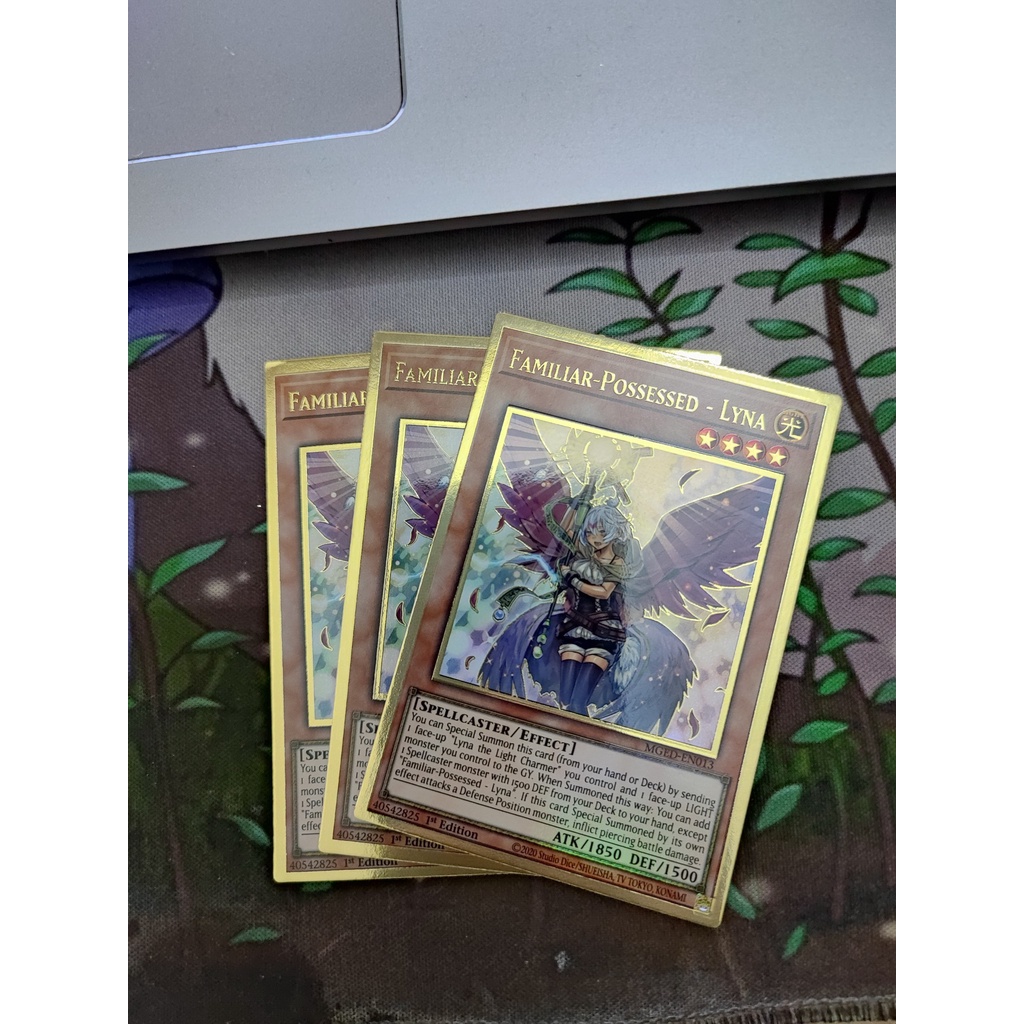 1 lá thẻ bài Familiar-Possessed - Lyna - MGED-EN013 - Premium Gold Rare 1st Edition