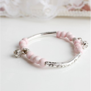Vòng đeo tay gốm sứ charm sen