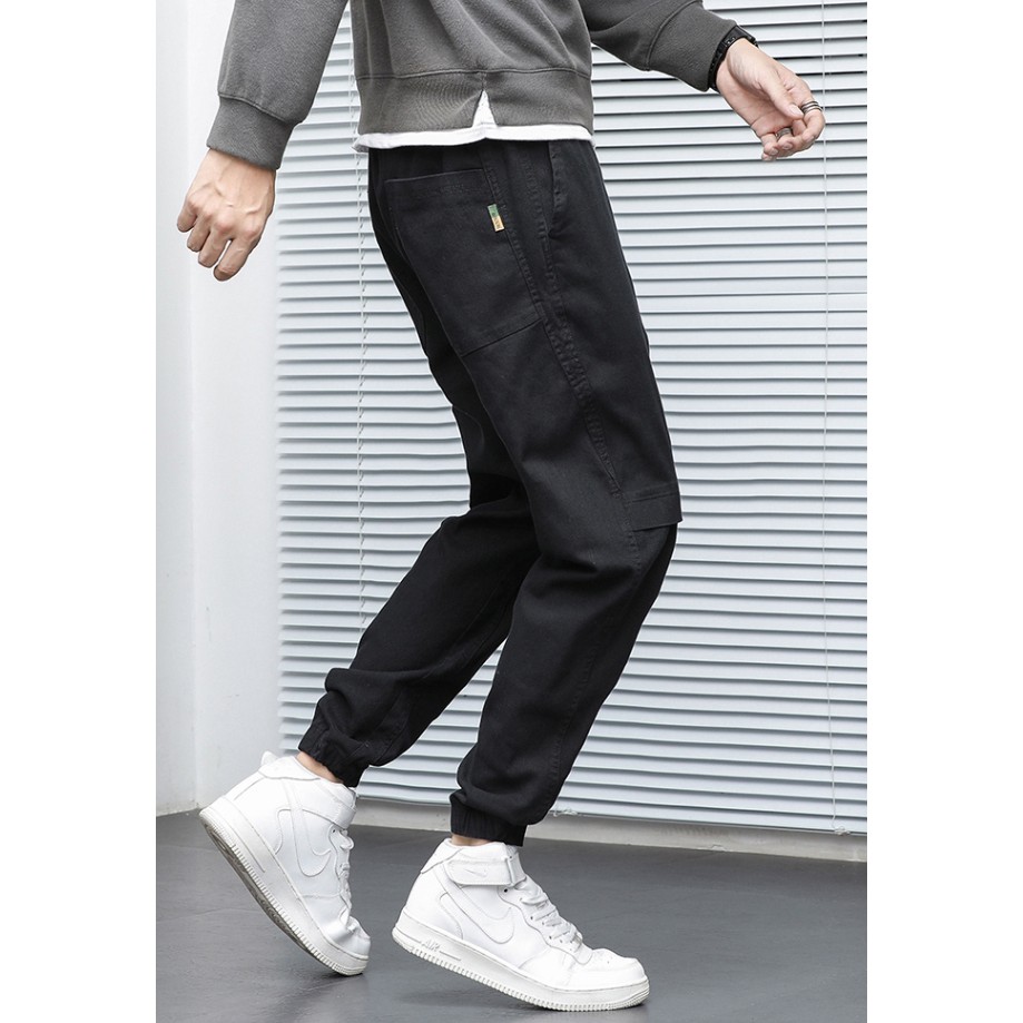Quần Nam Trơn Basic Bo Gấu  In Chữ Basic Phong Cách Trẻ Trung Thời Trang Mixxno.1 QUAN NAM 087V1